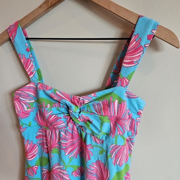 Lilly Pulitzer Turquoise Kissue Rare Jersey Knit Twist Knot Front Maxi Dress - Picture 2 of 10